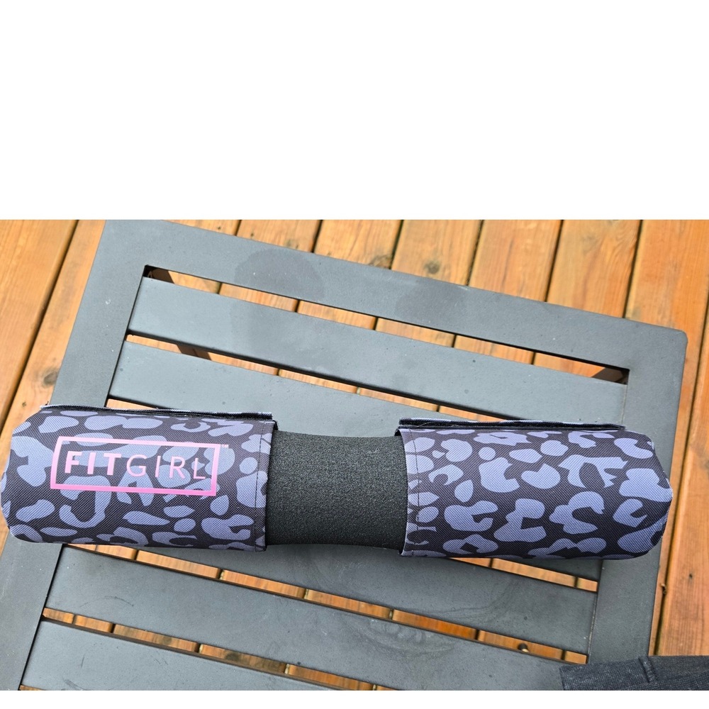 Fitgirl Barbell Pad Purple Leopard Print Foam Squat Hip Thrust Cushion Gym Gear